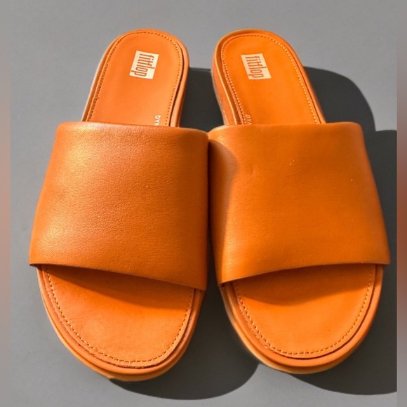 NWT Women's Gracie Leather Pool Slides Mule Color: Brown Size 5 - Picture 14 of 14